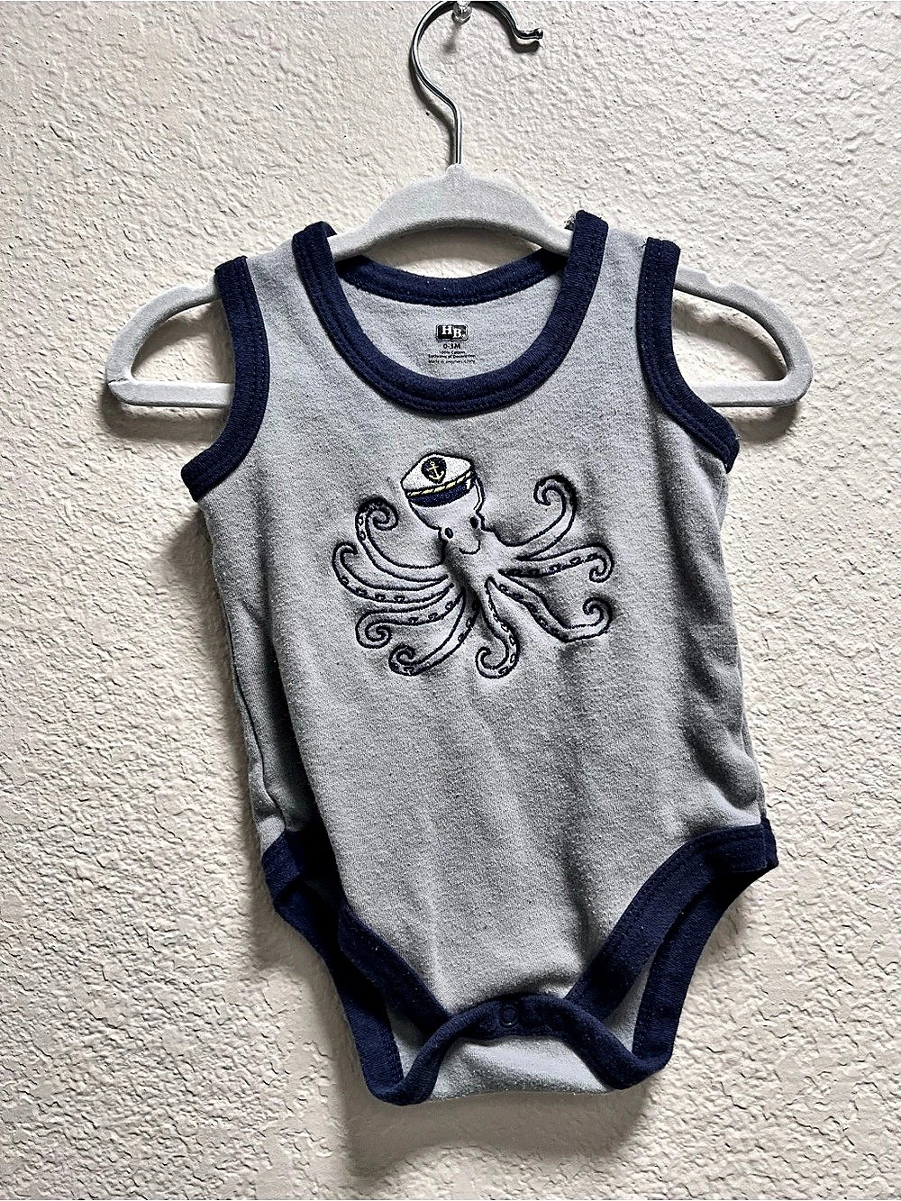 HB Baby 3M Gray Octopus Bodysuit